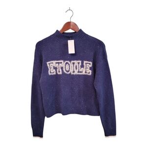 Hooked Up New Womens Size XS Etoile High Nevk‎ Blue Pullover Cozy Preppy Sweater